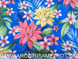 LONETTA - Tropical flowers - blue
