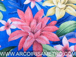 LONETTA - Tropical flowers - blue
