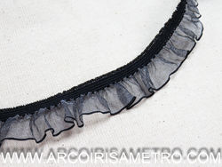 Elástico com folho de organza