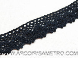 Renda de algodão preta