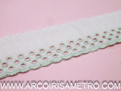 Embroidered lace with holes 