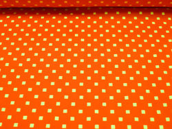 Spandex - Orange with rectangles 