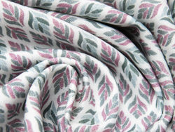 TECIDO FRIDAY - Folhas rosa/ cinza