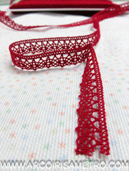 EYELET COTTON LACE - RED