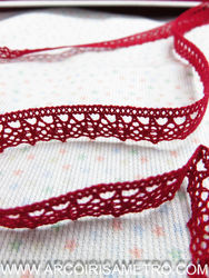 RENDA DE ALGODÃO COM OLHINHOS - VERMELHO