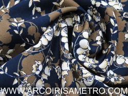 Viscose - Floral Castanho