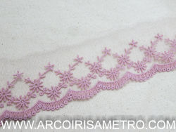 EMBROIDERED TULLE LACE - DUSTY ROSE