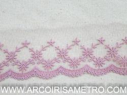 EMBROIDERED TULLE LACE - DUSTY ROSE