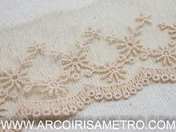 EMBROIDERED TULLE LACE - Beige