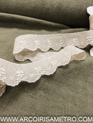 Embroidered lace - rustic linen