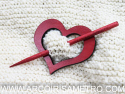 Wooden shawl pin - Heart