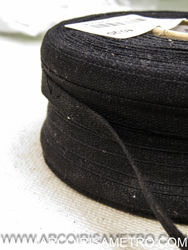 tight weave cotton tape - Black 8mm