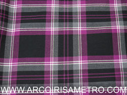 Scottish Kilt Fabric- Purple and black