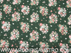 Popeline - Bouquets verde