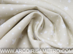 Fustão/ Piquet - Bege com estrelas