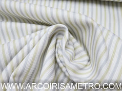 Fustão/ Piquet - Riscas cinza/ bege