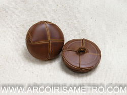 Leather button with foot