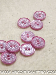 Glitter button 11mm - Pink