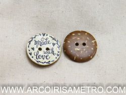 Coconut button - Made with love 25mm