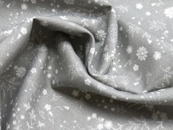 TECIDO INDIGO - Flores cinza