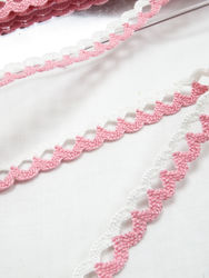 10mm White/ Pink lace