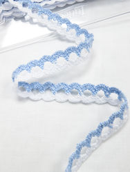 10mm White/ blue lace