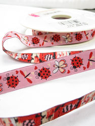 Ladybugs ribbon - pink