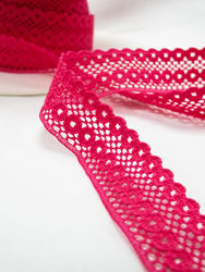 RENDA DE BOLINHAS - ROSA FORTE