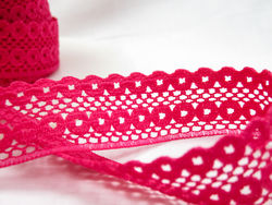 CIRCLE LACE - 2.5 CM WIDE - HOT PINK