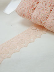 Renda de bicos com losangos - Salmão