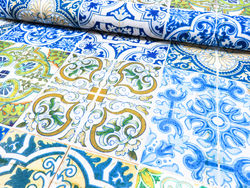 Tecido anti-mancha - Azulejos 