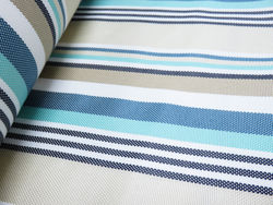 Striped canvas - cream and blue