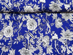 Viscose - Azul com flores