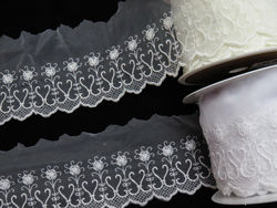 Embroidered tule lace