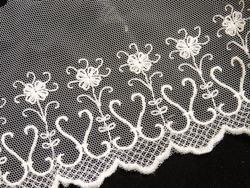 Embroidered tule lace