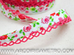 Bias Tape with edging baby motifs  -- DAINTY  FLOWERS