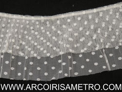 Folho plissado duplo - creme