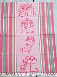 Kitchen cloth - Christmas - Bear, bag, sock and present 