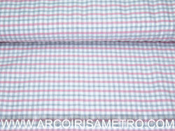 Vaiela - xadrez rosa e cinza