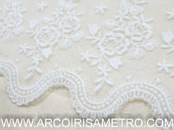 Embroidered tulle lace 