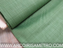 Linen texture print  fabric - green