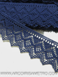 Renda de bicos com losangos - azul escuro