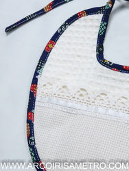 Cross-stitch embroidery bib