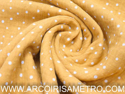 Musselina às pintas - Amarelo torrado