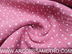 Musselina às pintas - Rosa