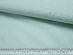 Ruffled fabric - Green stripes