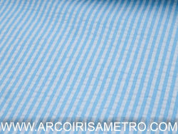 Ruffled fabric - Blue stripes