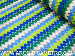 Tecido tula - rendado azul e verde
