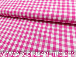 Plaid fabric - Hot pink