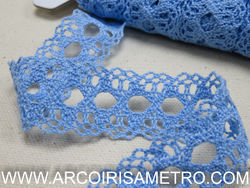 Renda passa-fita - Azul